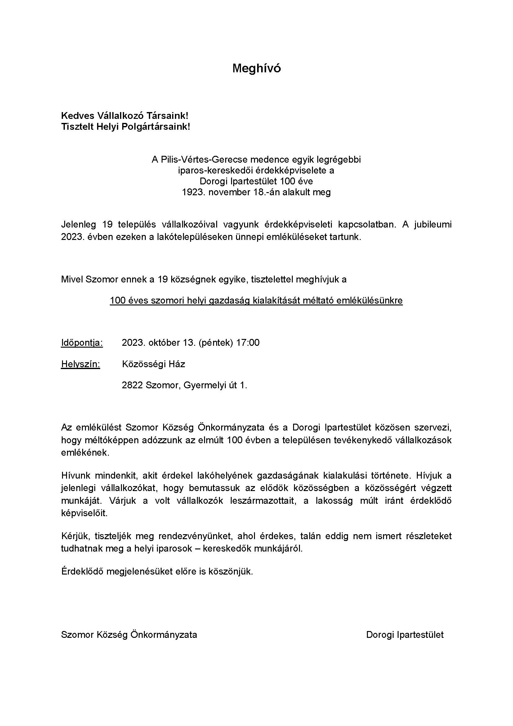 meghivo emlekules szomor